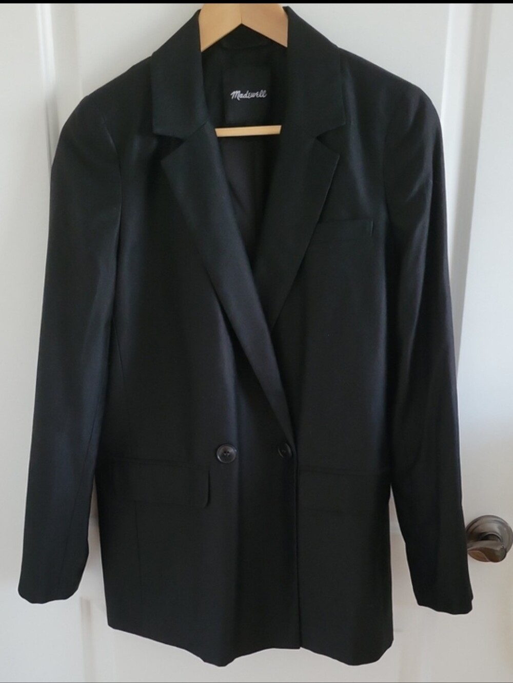 Madewell Black Caldwell Double Breasted Two Button Blazer Size Small